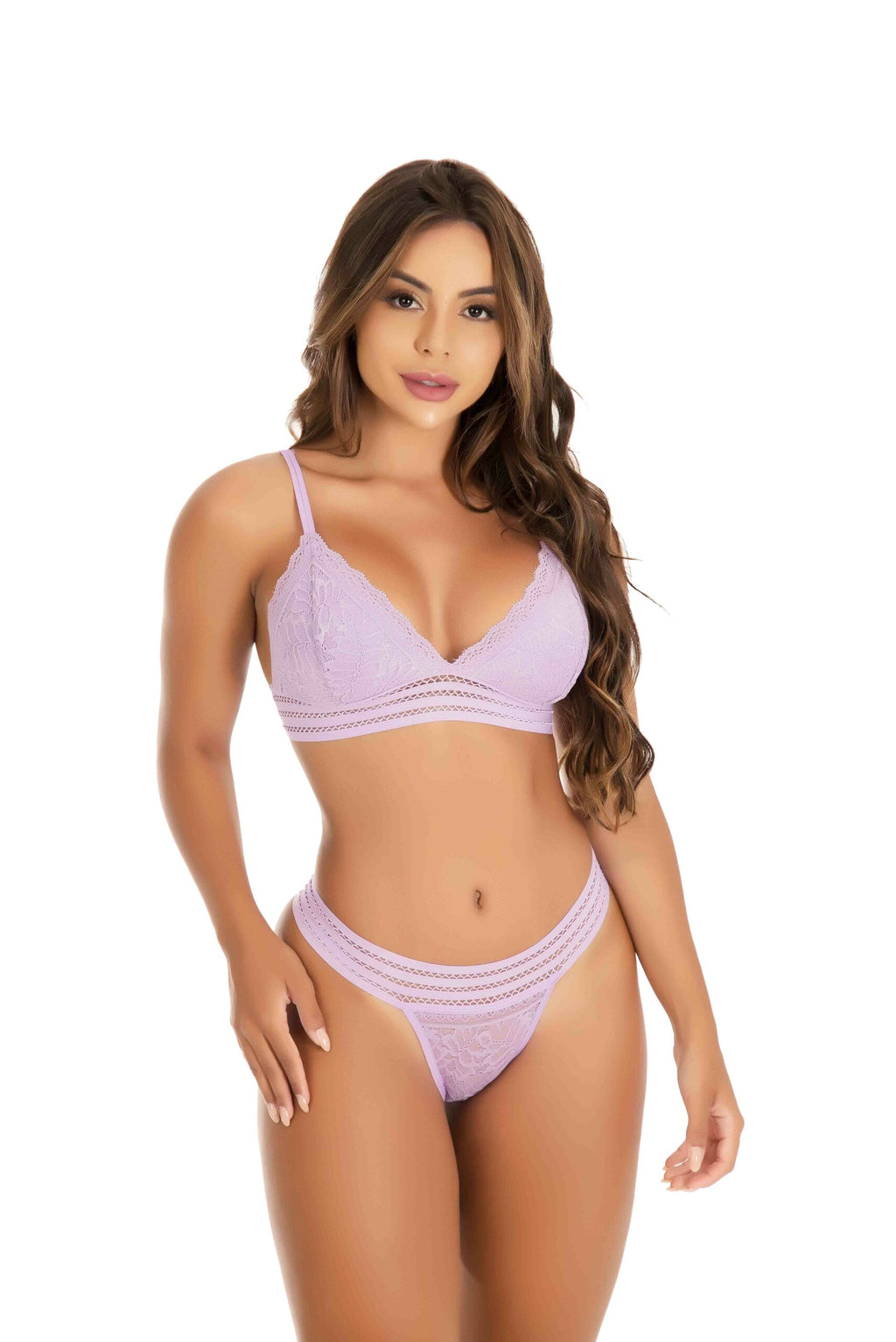 Conjunto Allure em Renda sem Bojo e Fio Duplo
