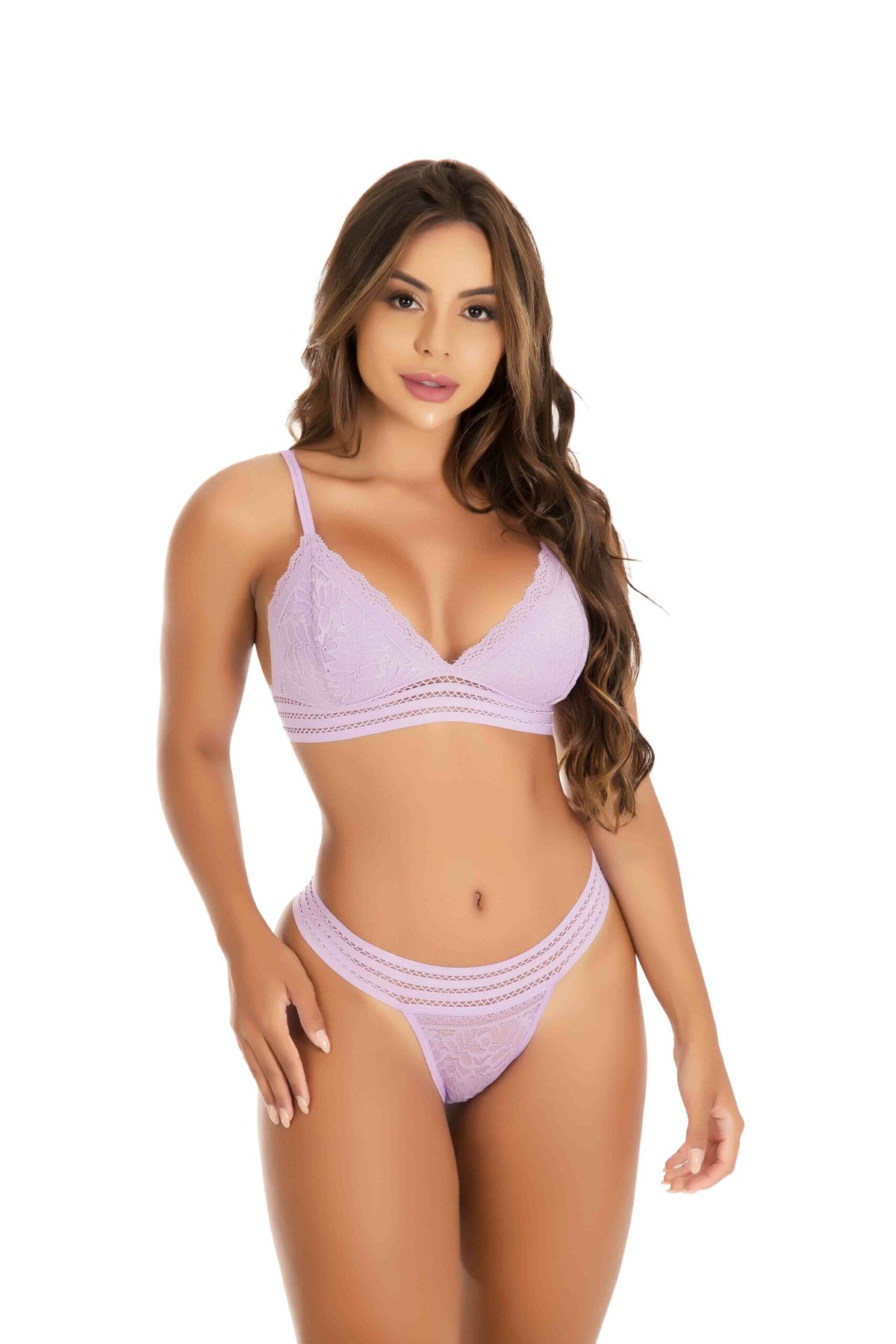 Conjunto Allure em Renda sem Bojo e Fio Duplo