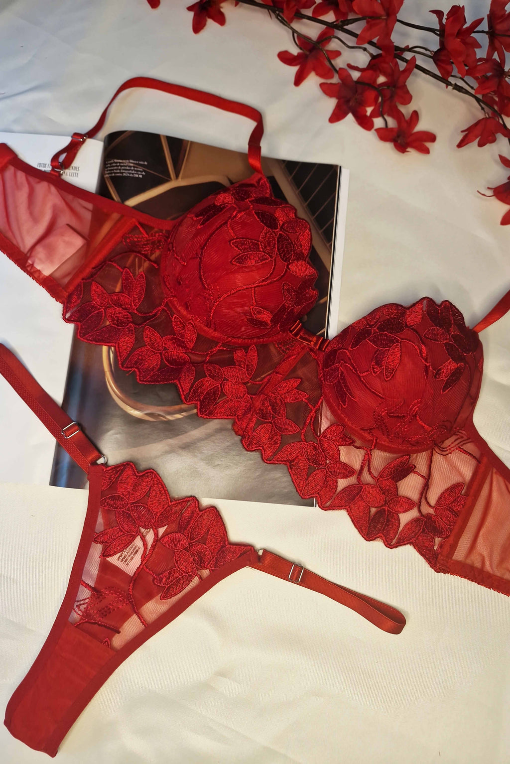 Conjunto Sensual em Tule Bordado – Wendy
