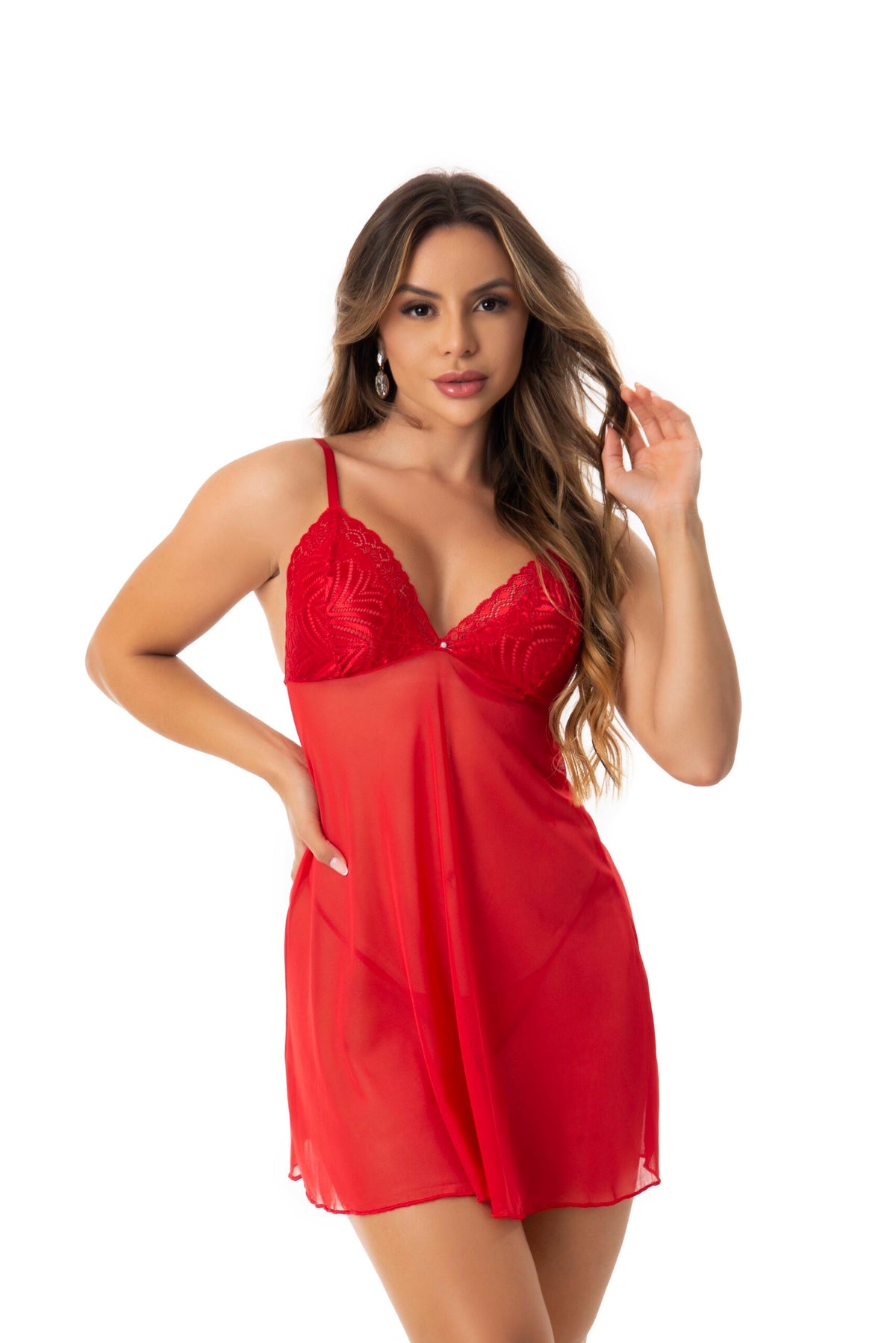 Camisola em Tule com Calcinha – Perola